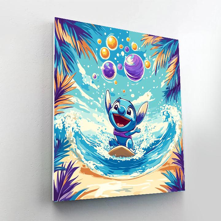 Stitch Space Surf Lagoon Splash paint by numbers