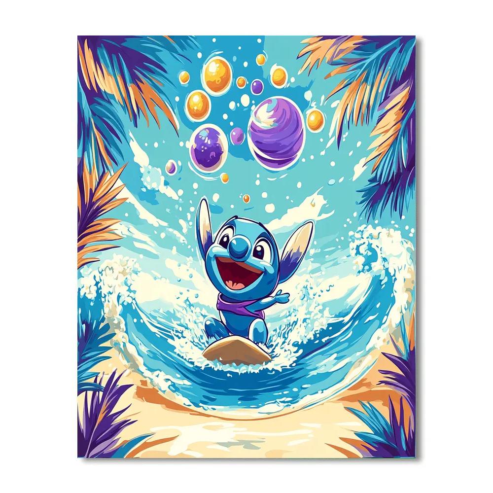 Stitch Space Surf Lagoon Splash paint by numbers