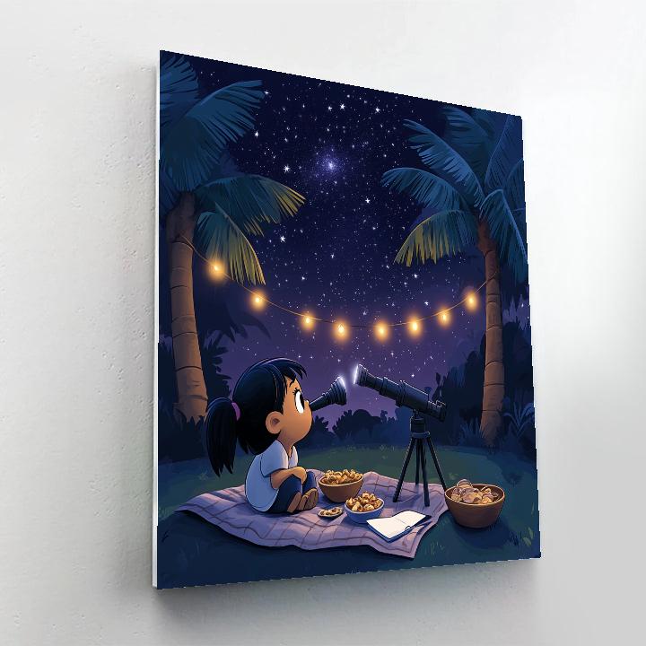 Lilo Backyard Telescope Sleepover Paint by numbers kits