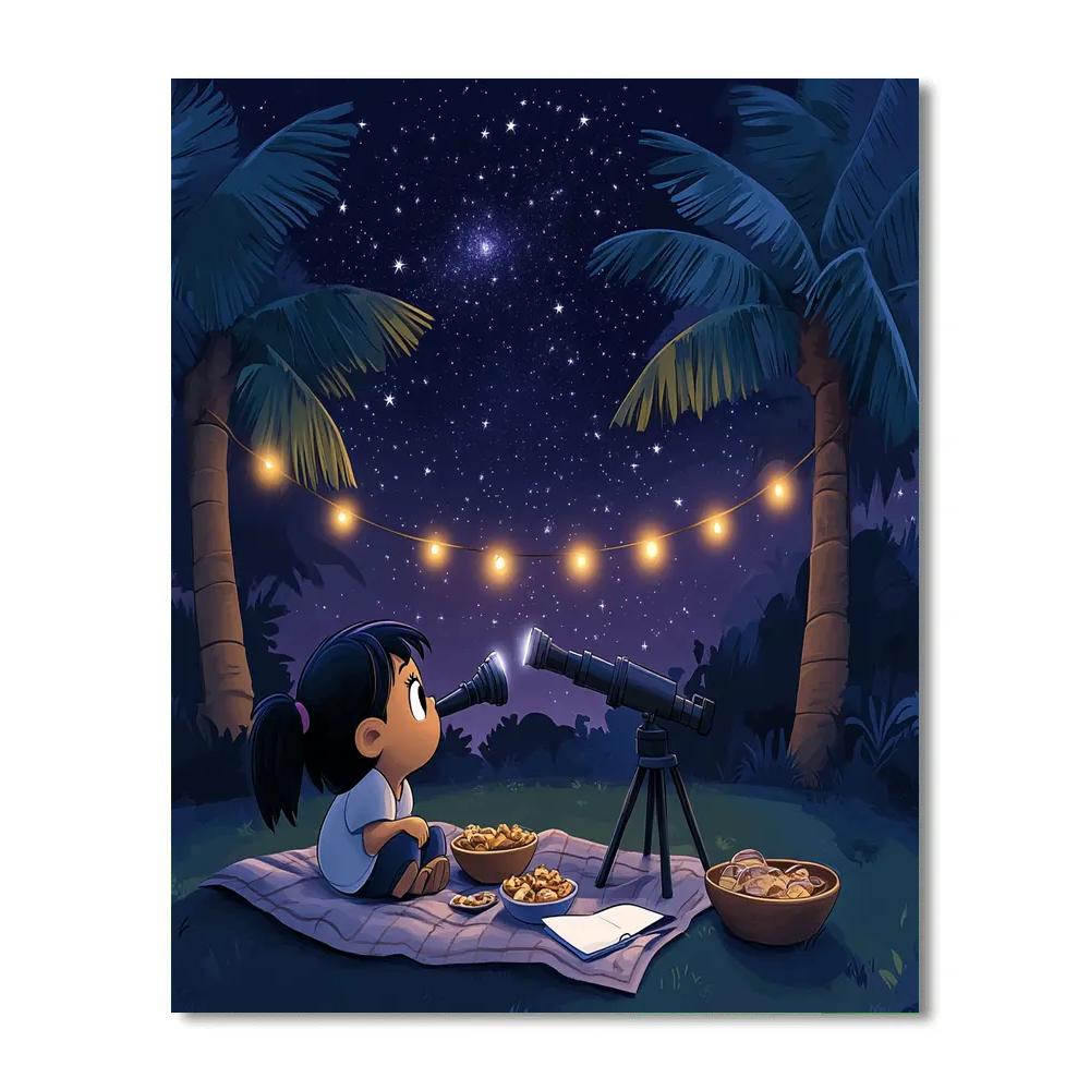 Lilo Backyard Telescope Sleepover Paint by numbers kits