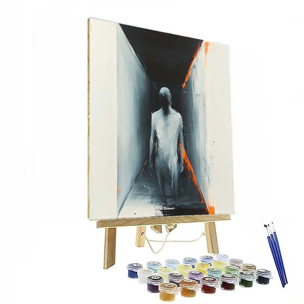 Francis Bacon Inspired Distorted Figure In Space Corridor Paint by numbers kits