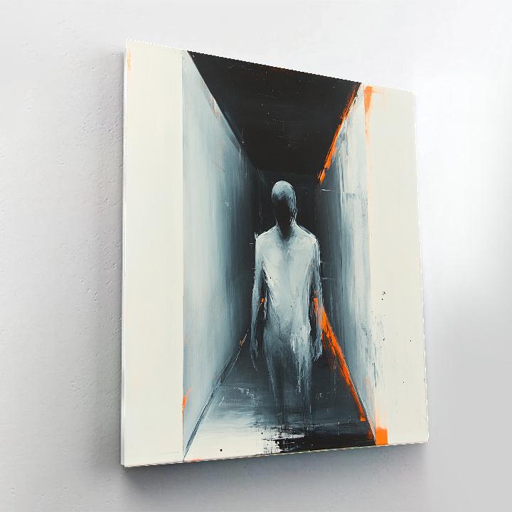 Francis Bacon Inspired Distorted Figure In Space Corridor Paint by numbers kits