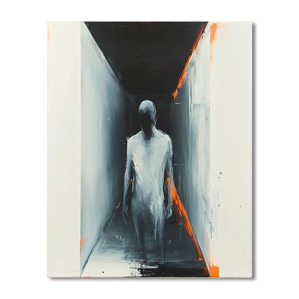 Francis Bacon Inspired Distorted Figure In Space Corridor Paint by numbers kits