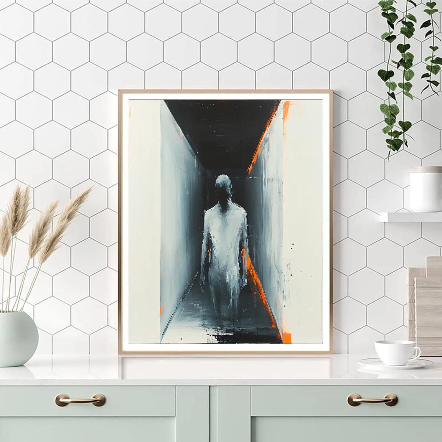 Francis Bacon Inspired Distorted Figure In Space Corridor Paint by numbers kits