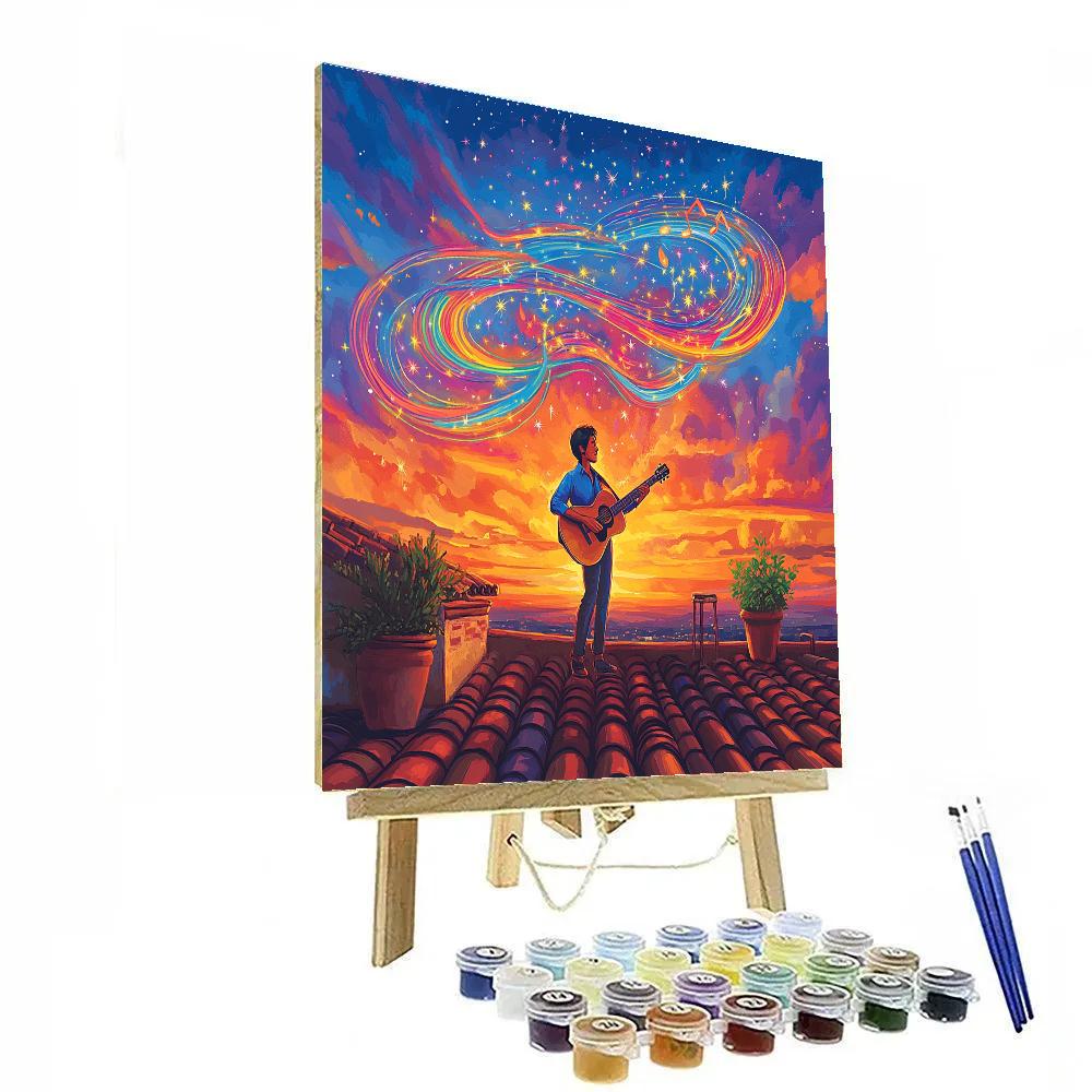 Miguel Rivera Cosmic Music Rooftop Paint by numbers art