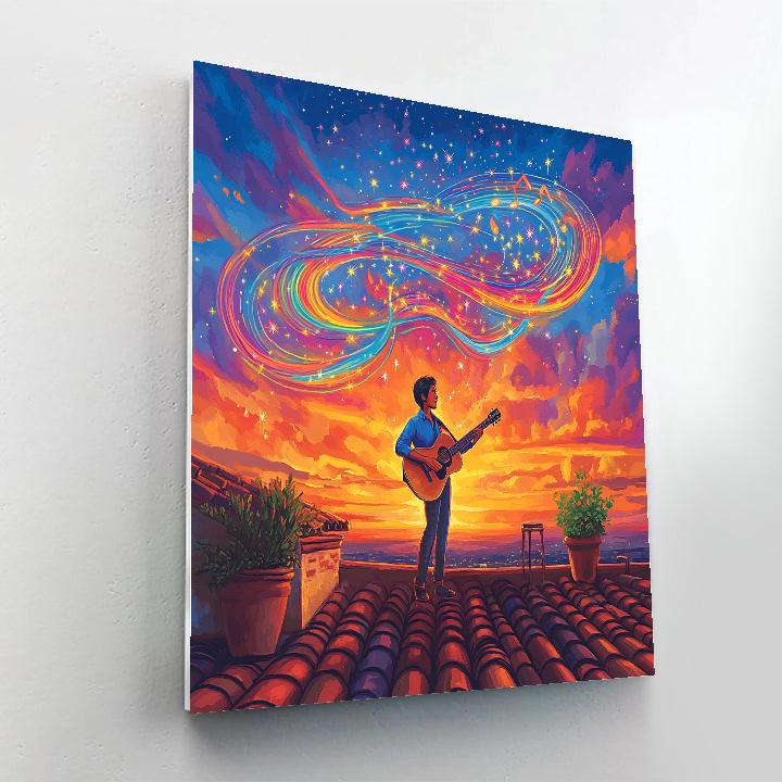 Miguel Rivera Cosmic Music Rooftop Paint by numbers art