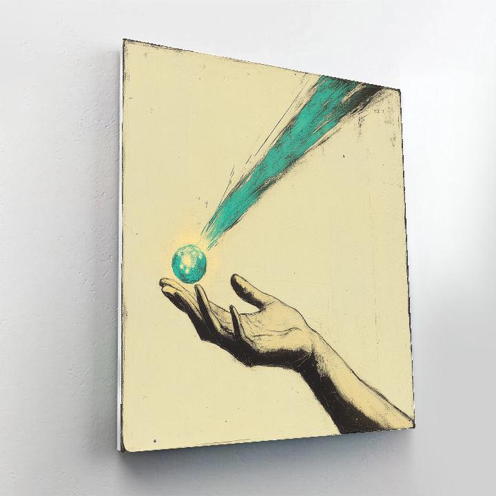 Egon Schiele Inspired Expressive Hands Holding A Comet painting number kit