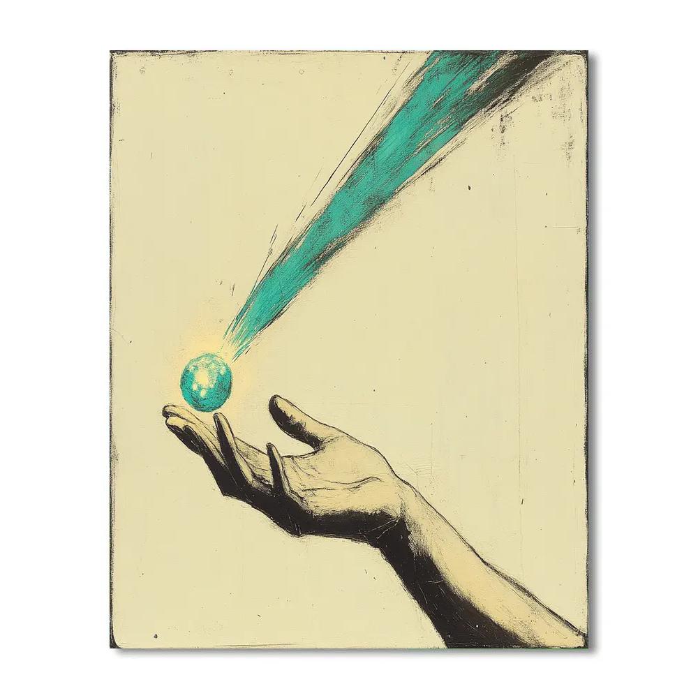 Egon Schiele Inspired Expressive Hands Holding A Comet painting number kit