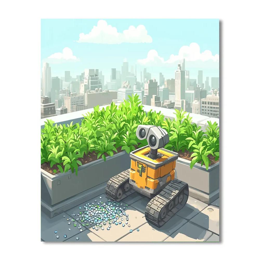 WALL E Orbital Garden Cleanup Day Numbered painting kits