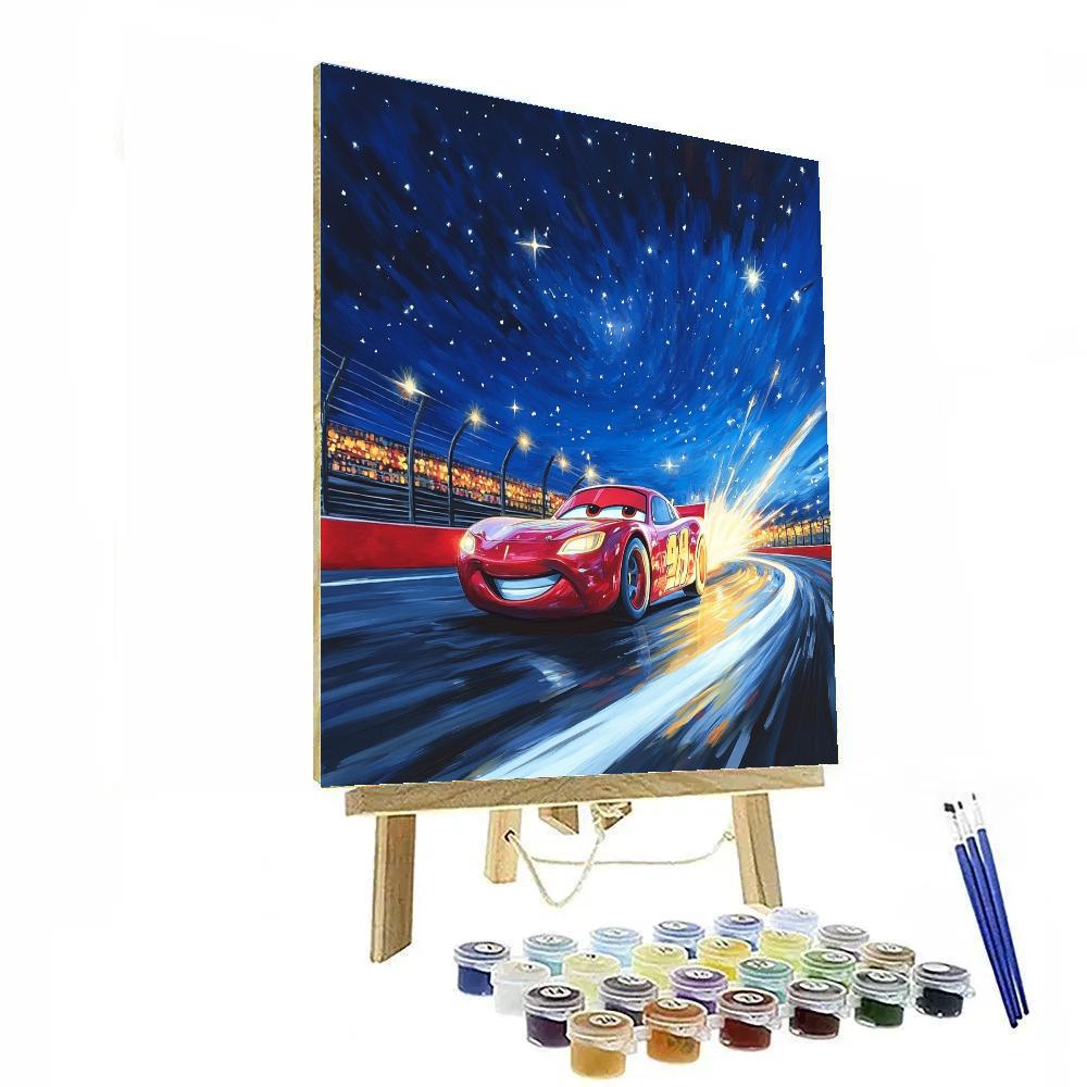 Lightning McQueen Star Speedway Night Race DIY paint by numbers