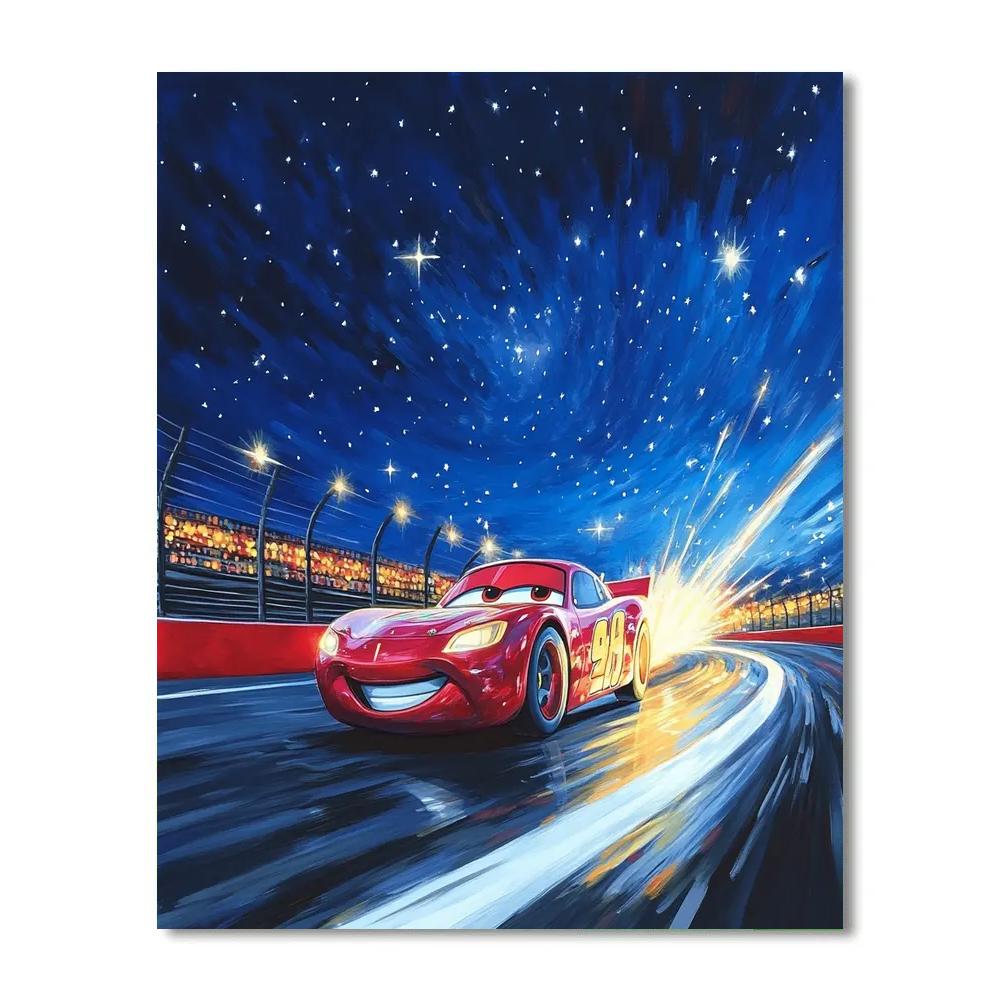 Lightning McQueen Star Speedway Night Race DIY paint by numbers