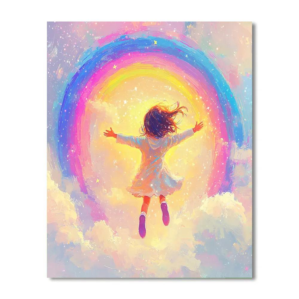 Joy Rainbow Nebula Celebration Number painting