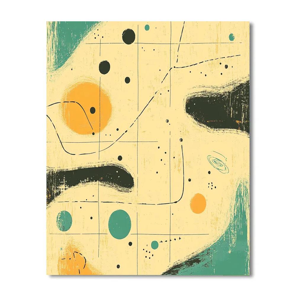 Paul Klee Inspired Abstract Map Of A Tiny Solar System Paint by numbers kits