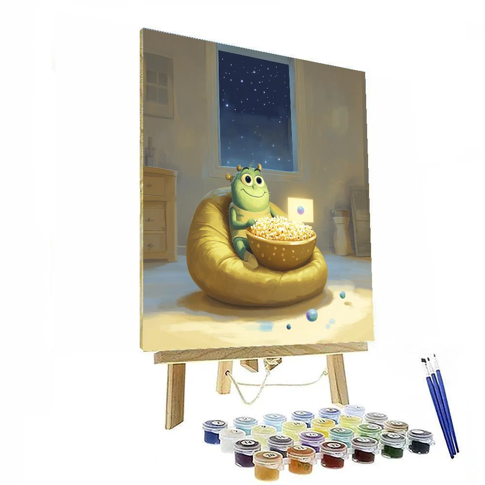 Mike Wazowski Planet Popcorn Movie Night Paint by numbers art