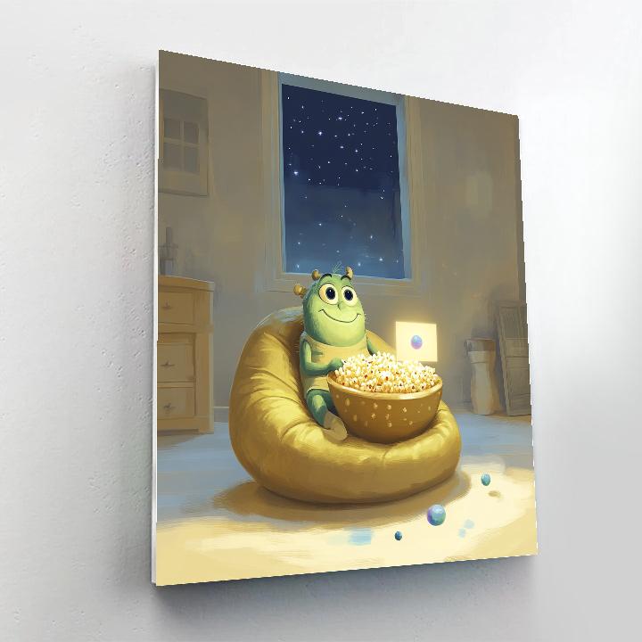 Mike Wazowski Planet Popcorn Movie Night Paint by numbers art