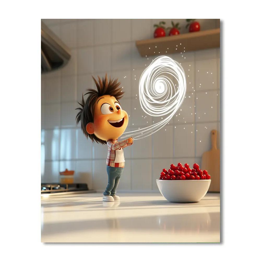 Remy Comet Kitchen Whisk Spin Paint by numbers art