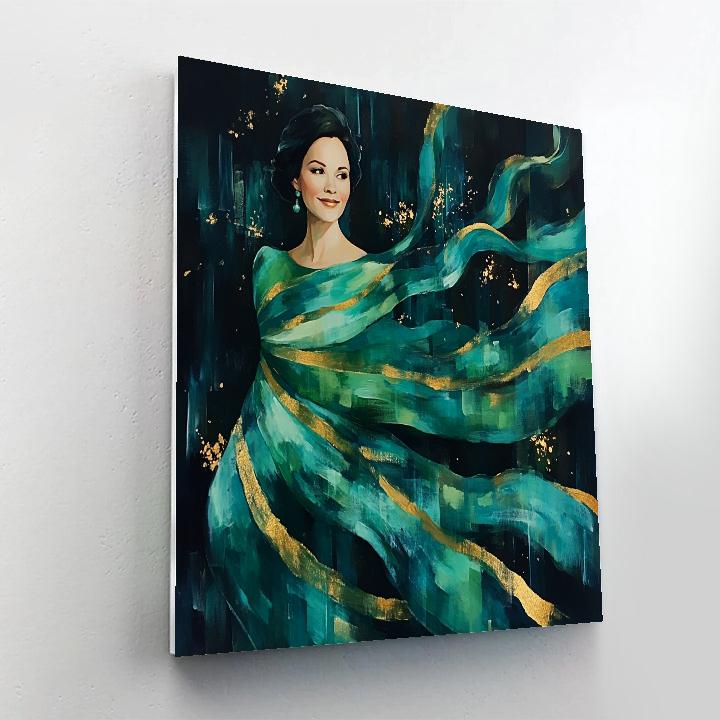 John Singer Sargent Inspired Elegant Woman With Aurora Shawl paint by number