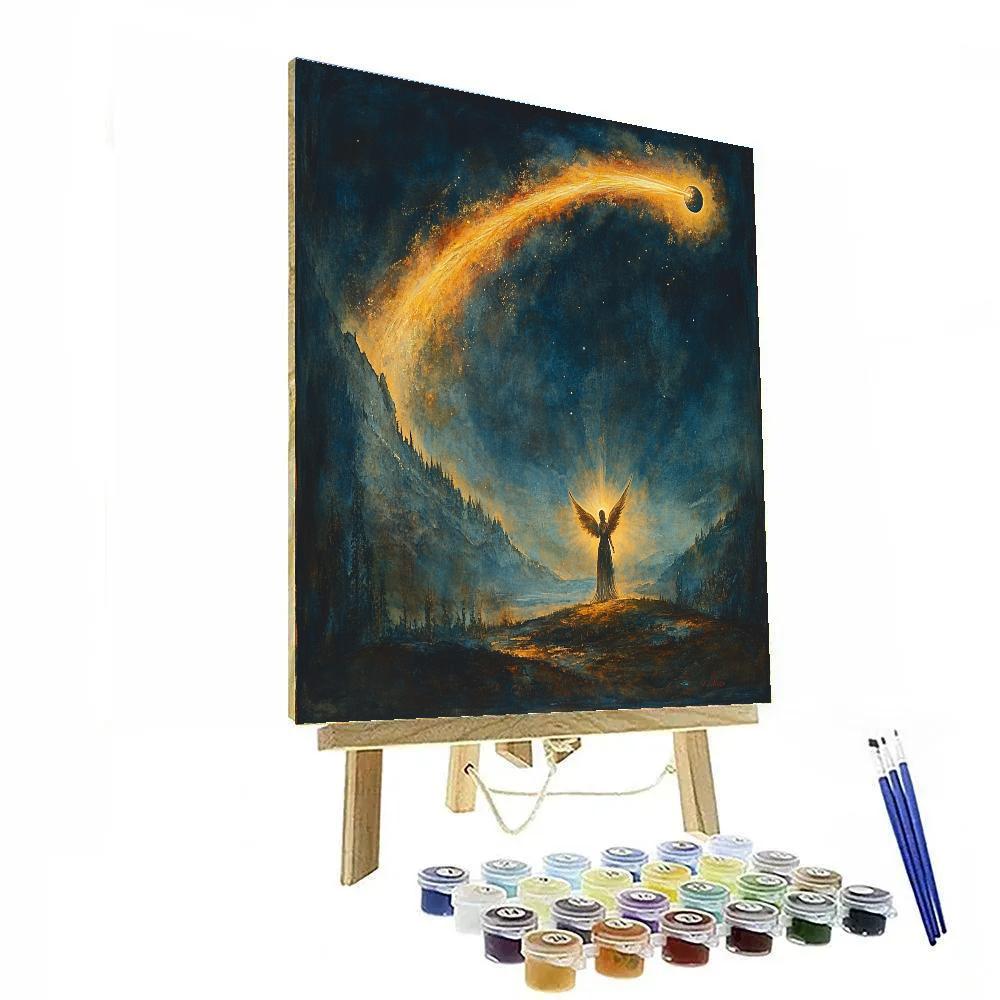 William Blake Inspired Mythic Angel Guiding A Comet DIY paint by numbers