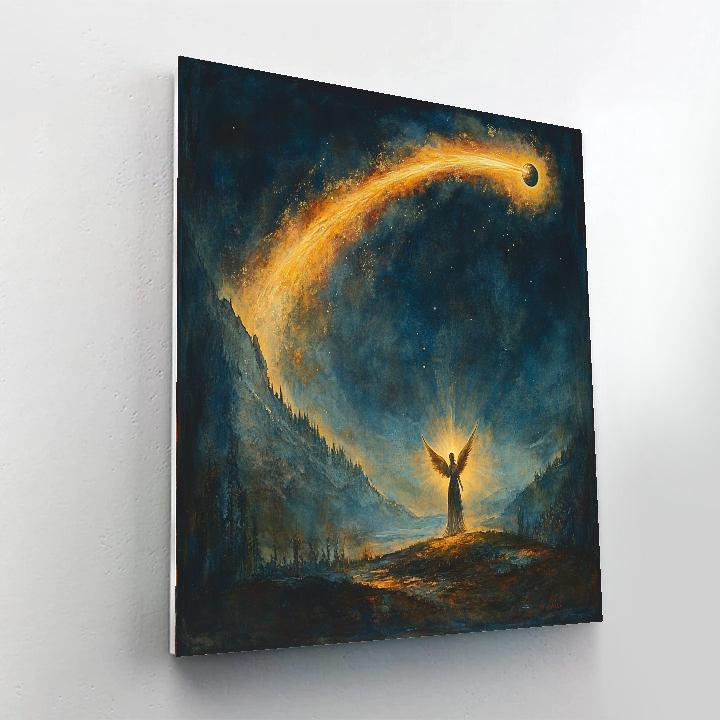 William Blake Inspired Mythic Angel Guiding A Comet DIY paint by numbers