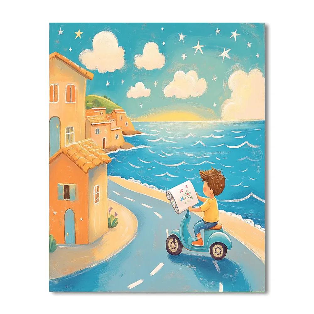 Luca Paguro Seaside Star Map Scooter paint by color