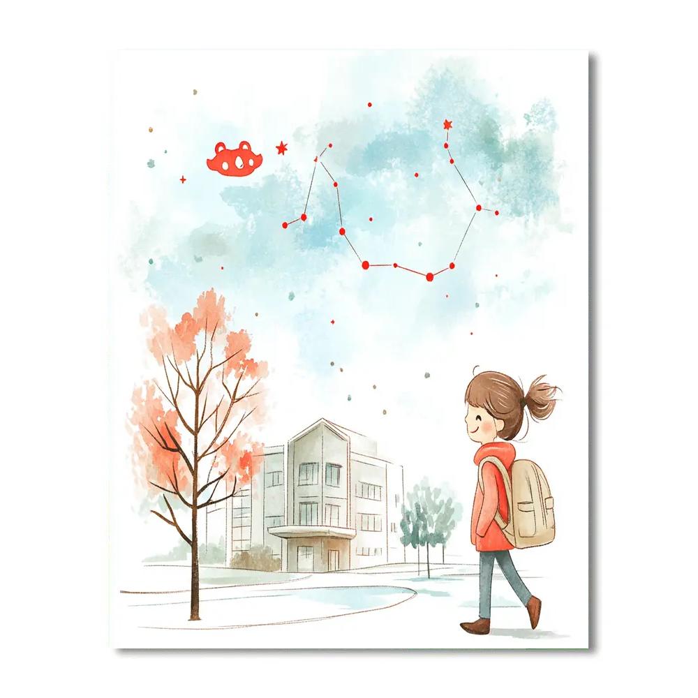 Mei Lee Panda Constellation School Day Paint by numbers art