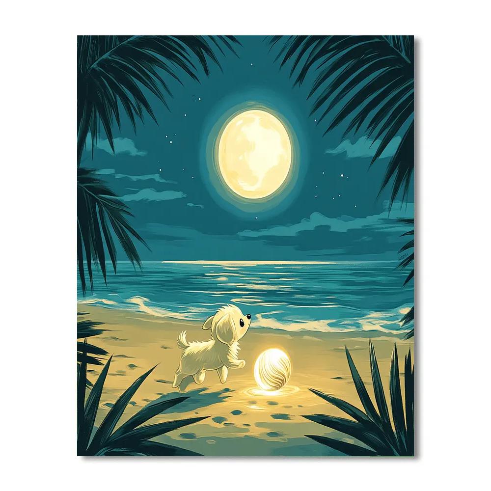 Pua Moonlit Beach Shell Sprint paint by numbers
