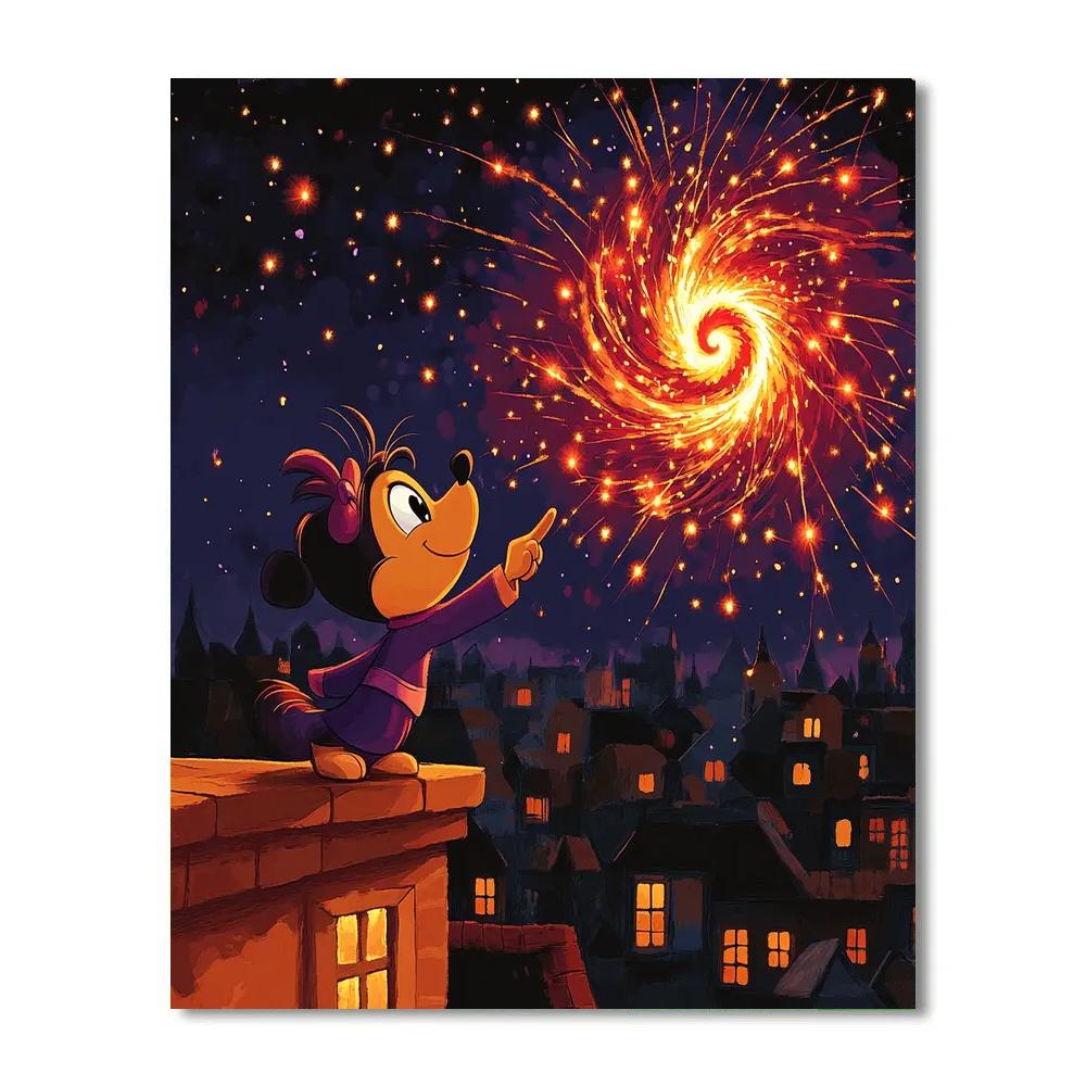 Mushu Firework Star Spiral Celebration DIY paint by numbers