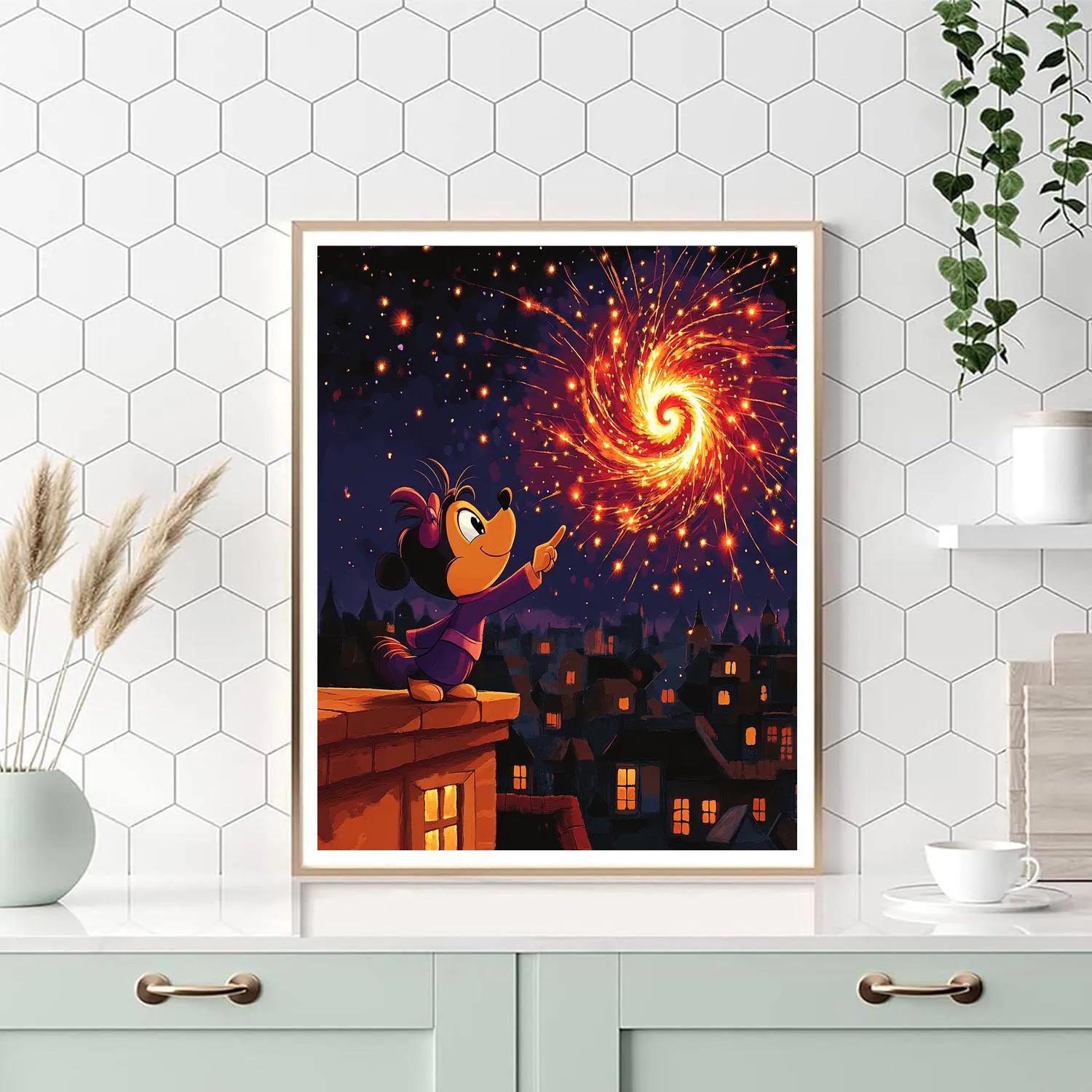 Mushu Firework Star Spiral Celebration DIY paint by numbers