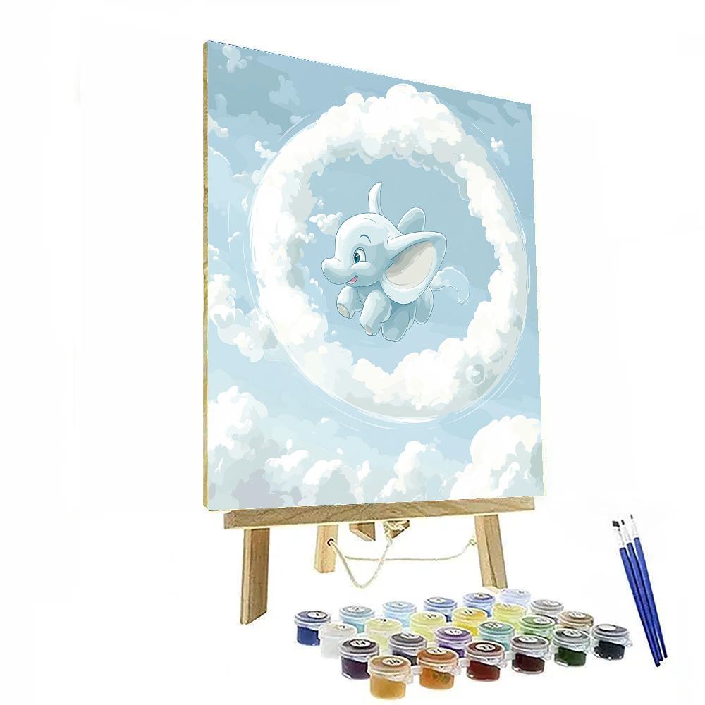 Dumbo Cloud Ring Sky Ride Paint by numbers art