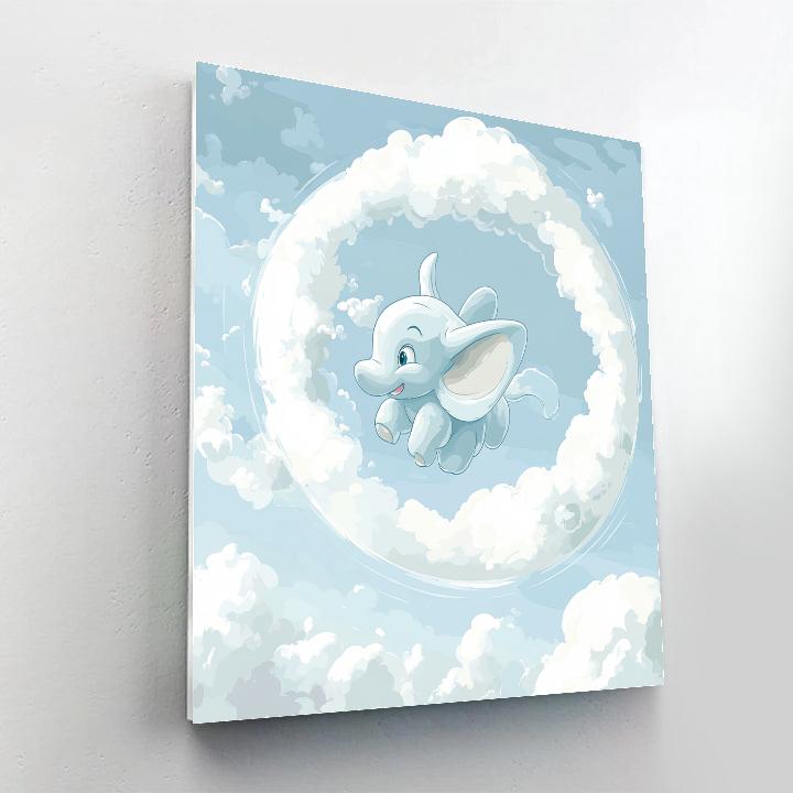Dumbo Cloud Ring Sky Ride Paint by numbers art