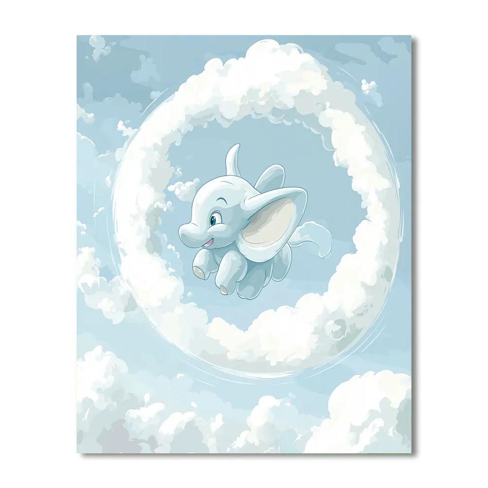Dumbo Cloud Ring Sky Ride Paint by numbers art