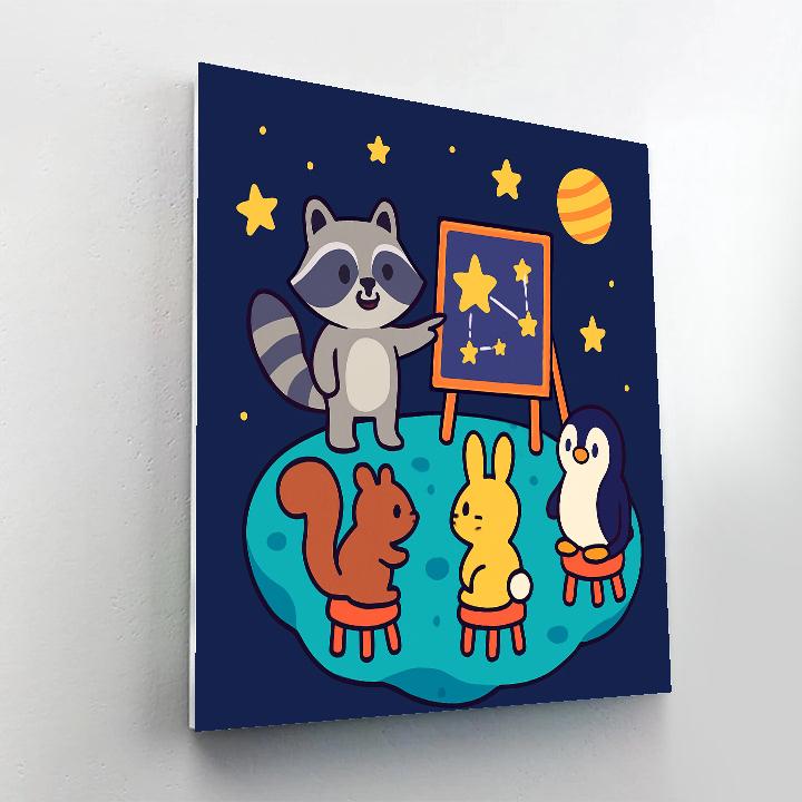 Comet Classroom On A Floating Asteroid paint by color