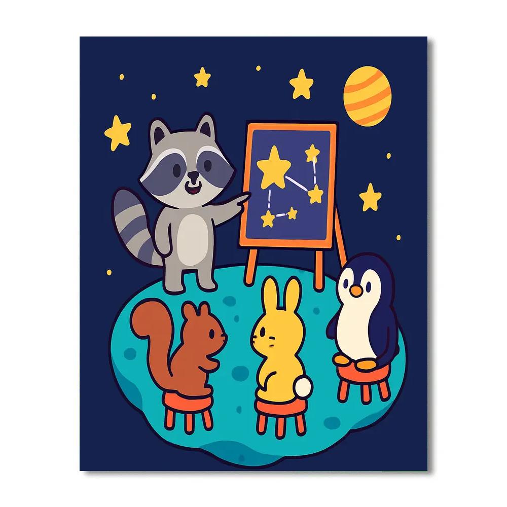 Comet Classroom On A Floating Asteroid paint by color