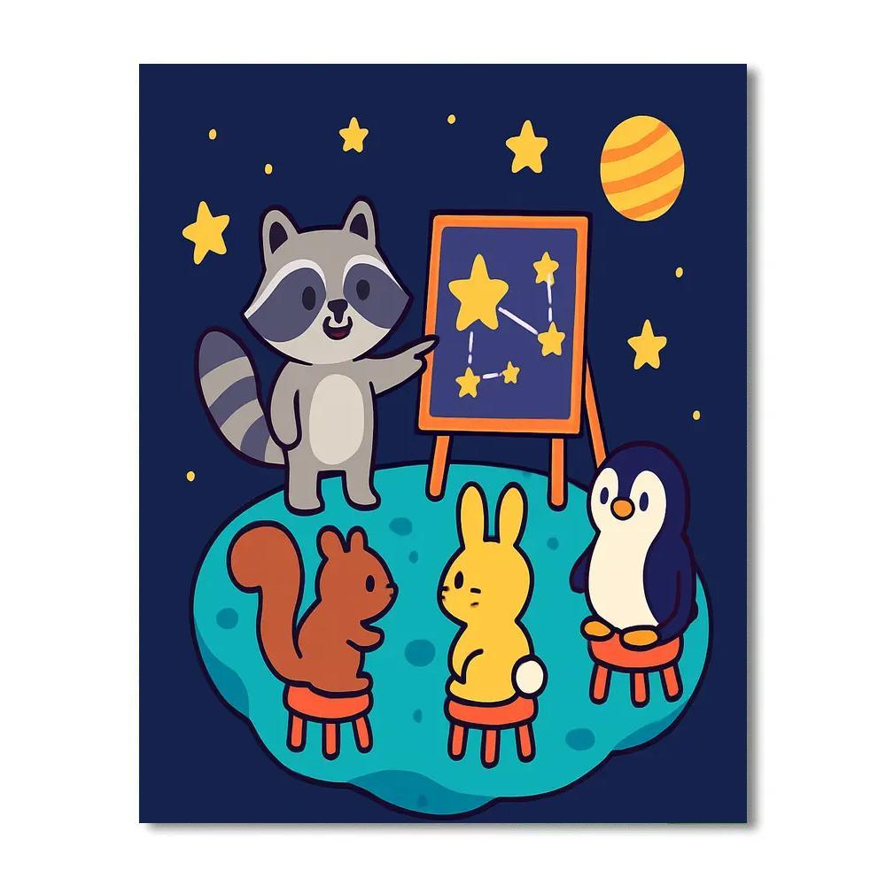 Comet Classroom On A Floating Asteroid paint by color