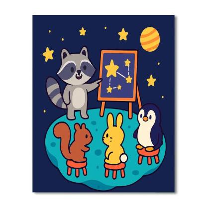 Comet Classroom On A Floating Asteroid paint by color