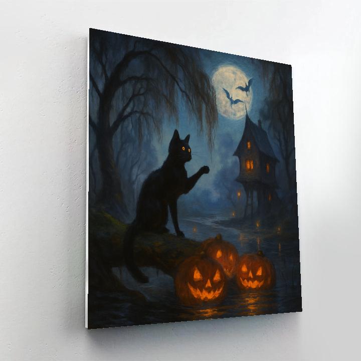 Lanterns Along The Marsh Of Whispering Willows Painting by numbers kit