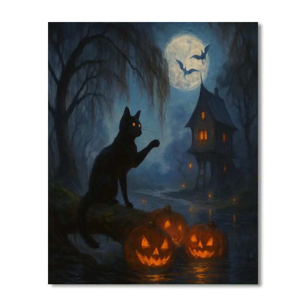 Lanterns Along The Marsh Of Whispering Willows Painting by numbers kit