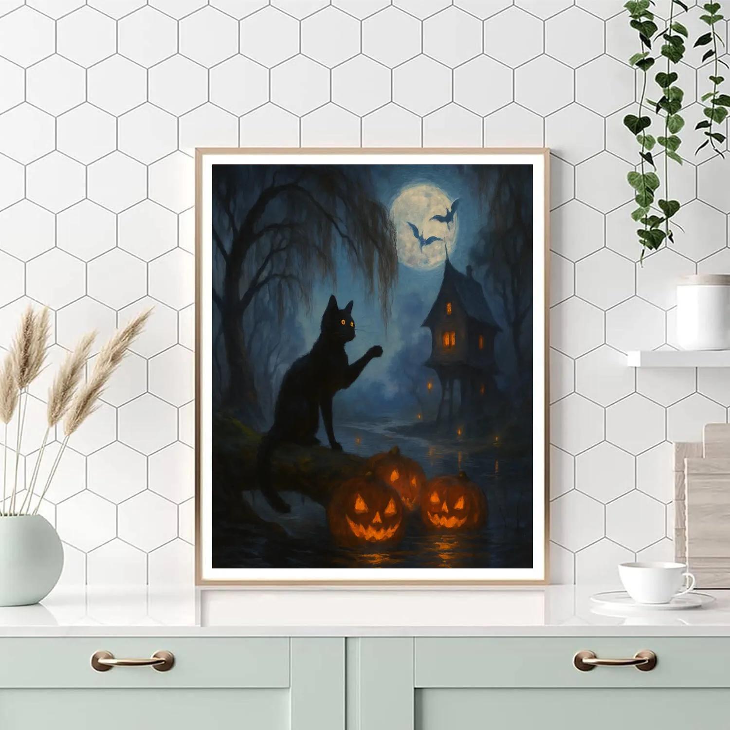 Lanterns Along The Marsh Of Whispering Willows Painting by numbers kit