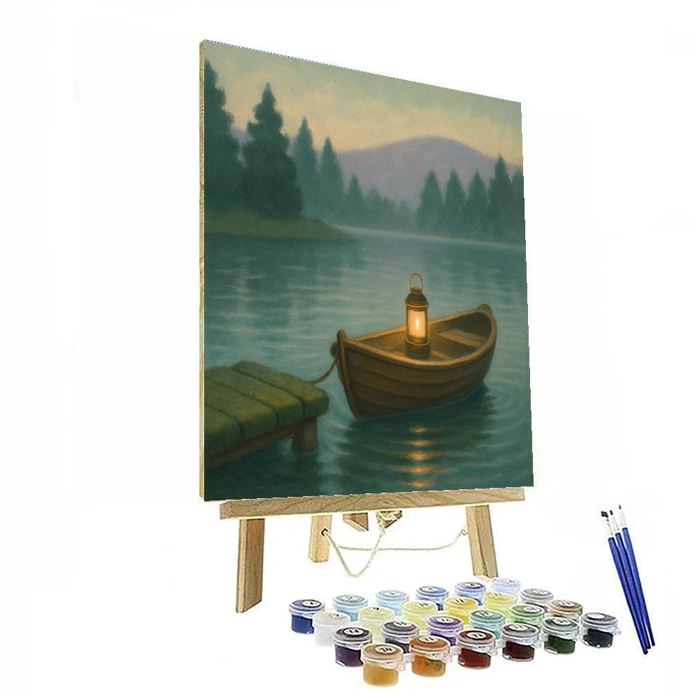Lantern Glow Over Stillwater Cove paint by numbers