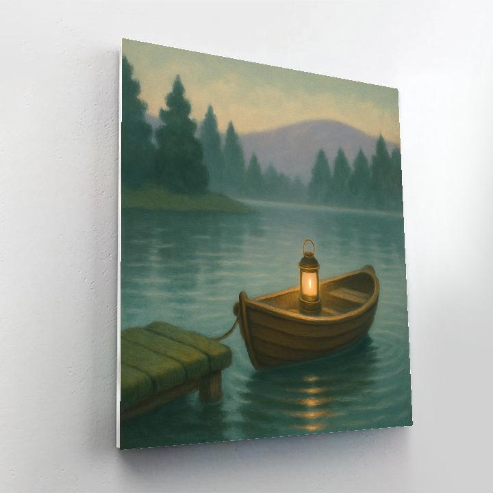 Lantern Glow Over Stillwater Cove paint by numbers