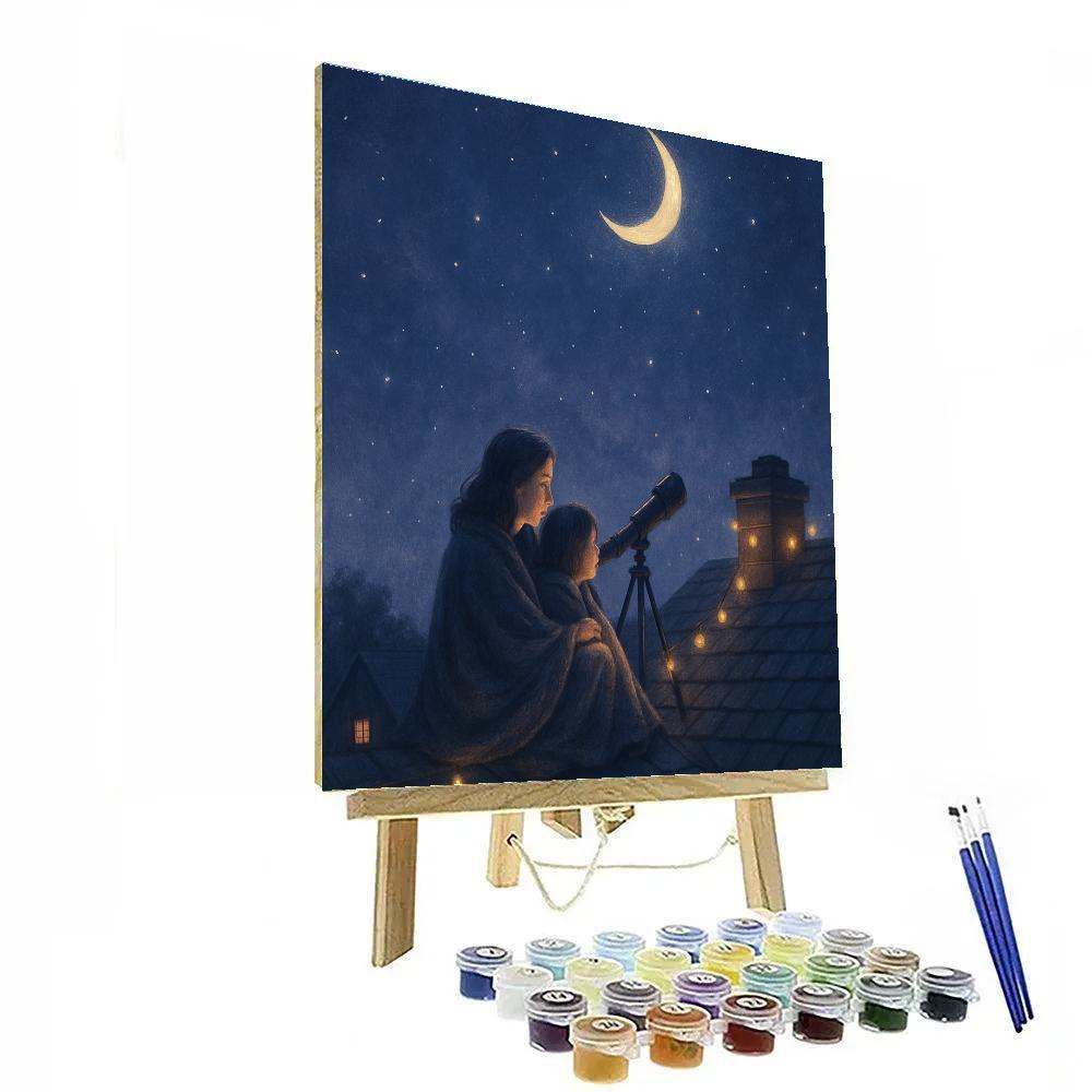 Telescope Wishes With Mom Painting by numbers kit