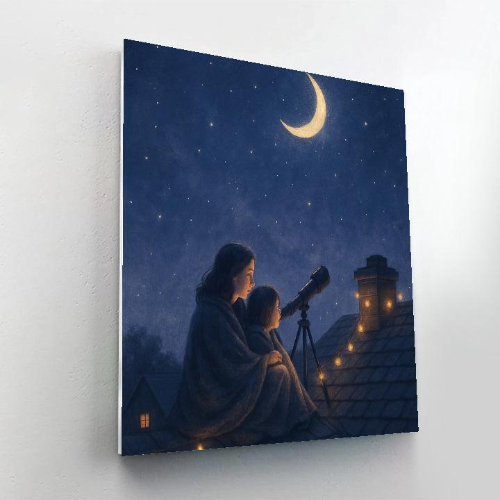 Telescope Wishes With Mom Painting by numbers kit