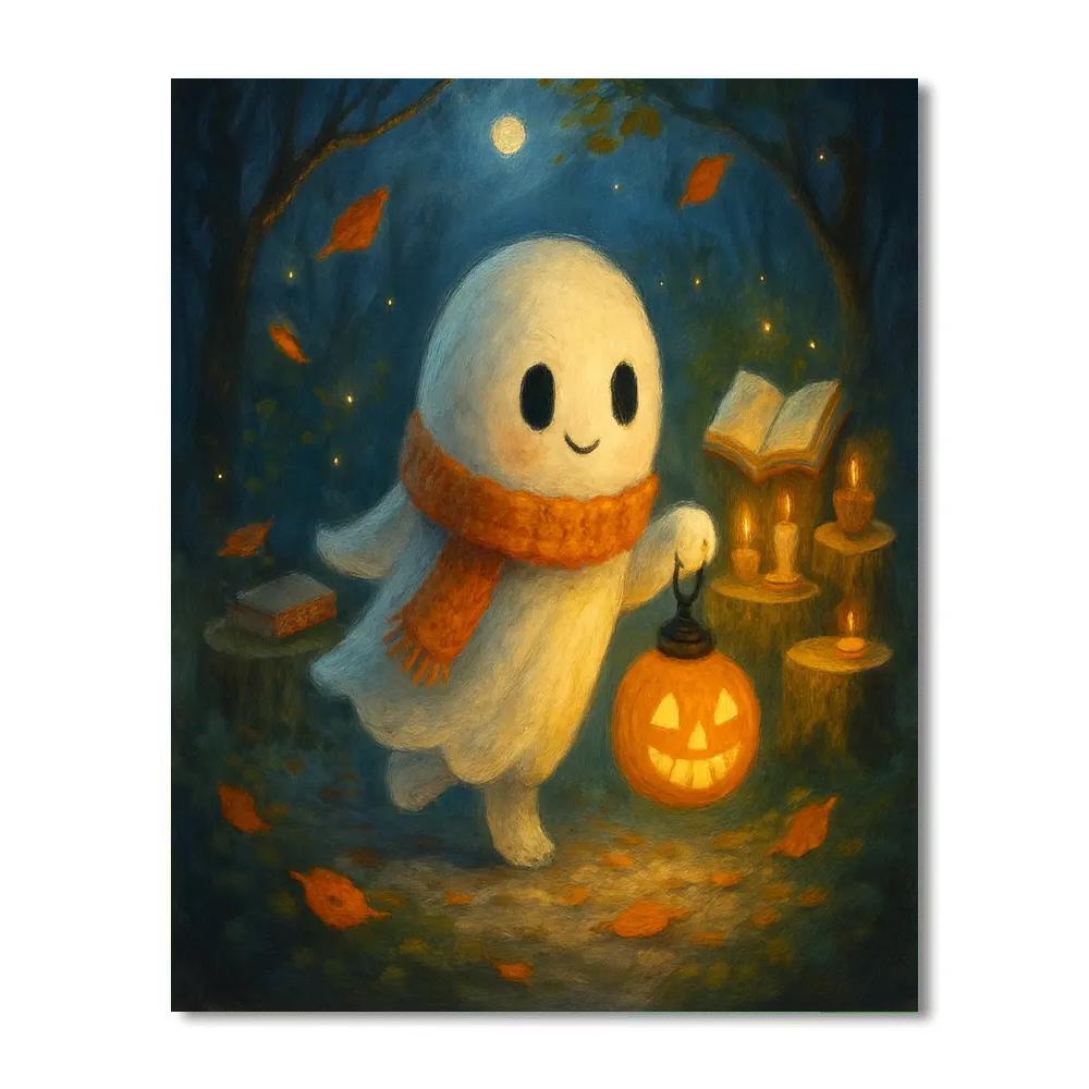 Lantern Lit Library Of Little Ghosts Paint by numbers art