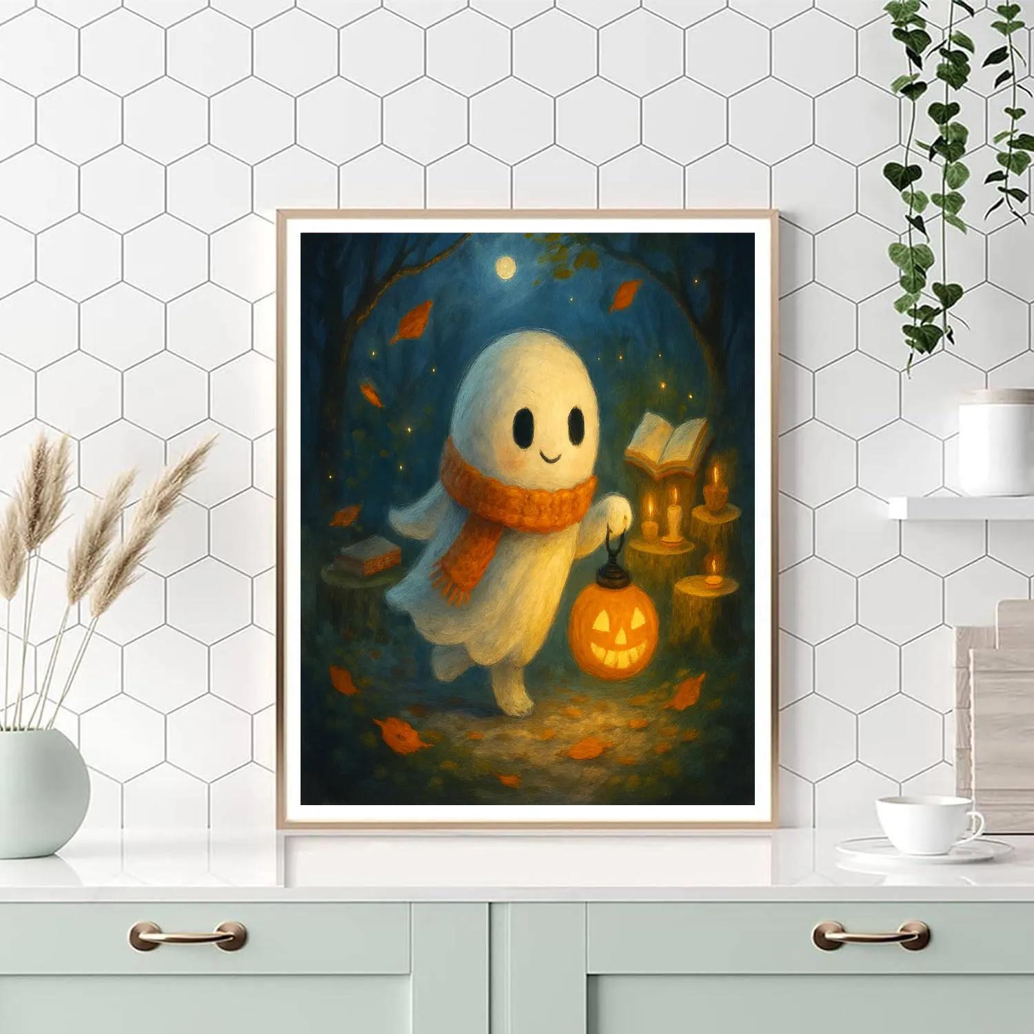 Lantern Lit Library Of Little Ghosts Paint by numbers art