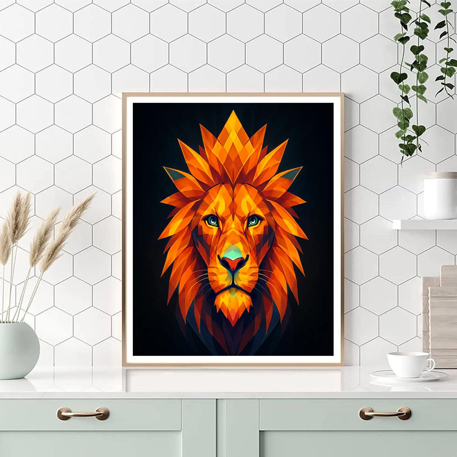 Prismatic Crown Lion Numbered painting kits
