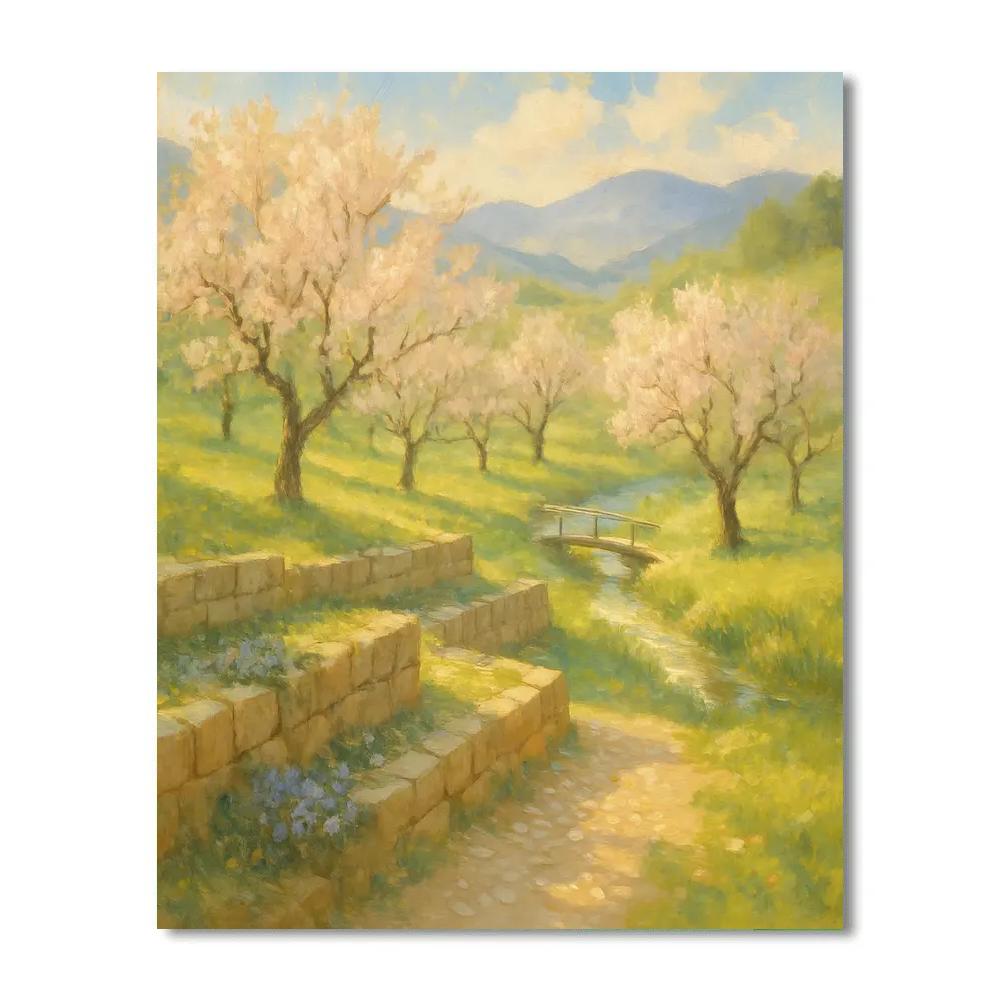 Sunlit Terraces Of The Hidden Orchard Valley Numbered painting kits