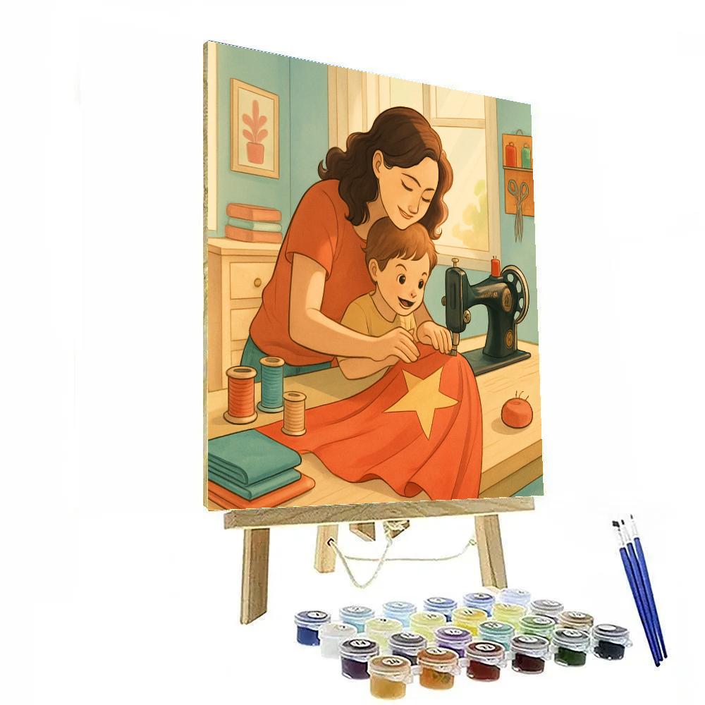 Sewing A Brave Cape Together Numbered painting kits