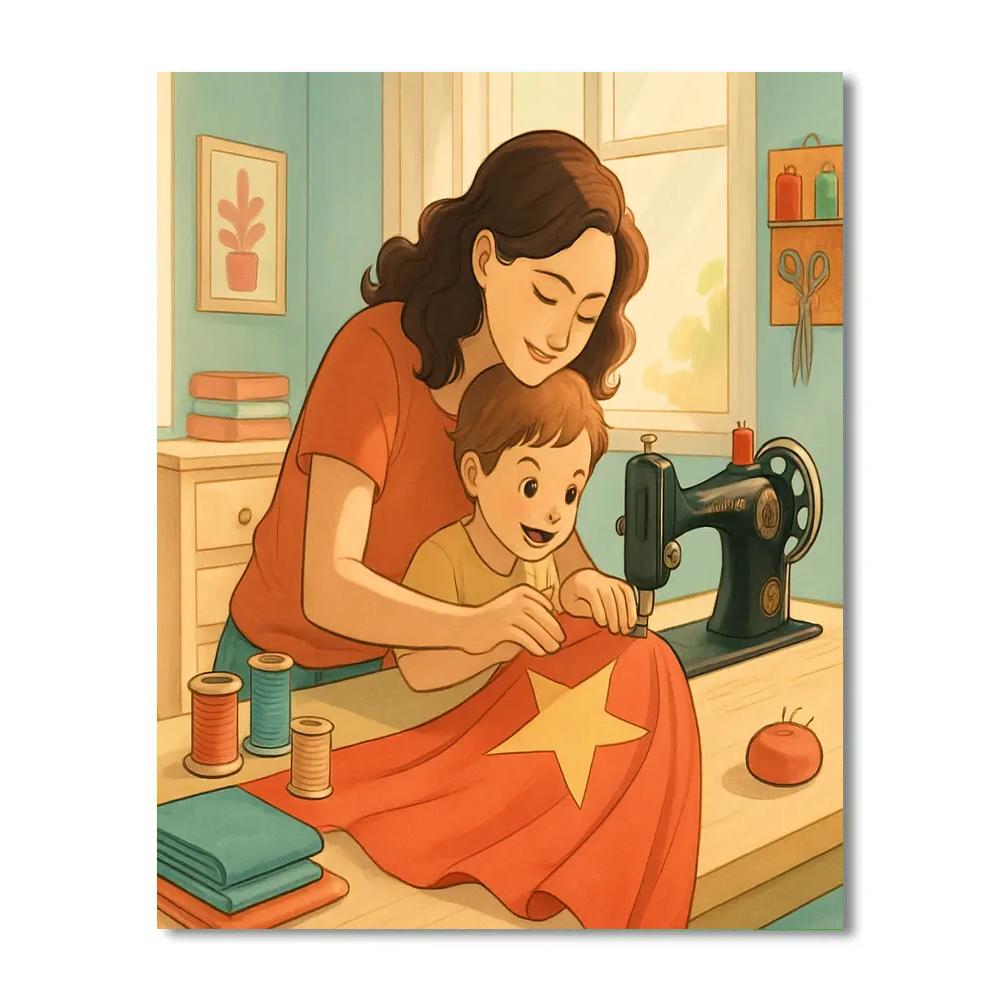 Sewing A Brave Cape Together Numbered painting kits