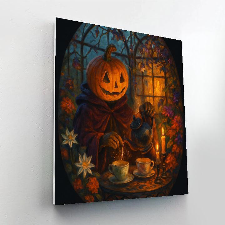 Clockwork Pumpkin Tea At The Witchs Conservatory paint by numbers