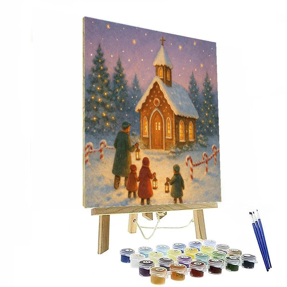 Lantern Path To The Gingerbread Chapel Paint by numbers art